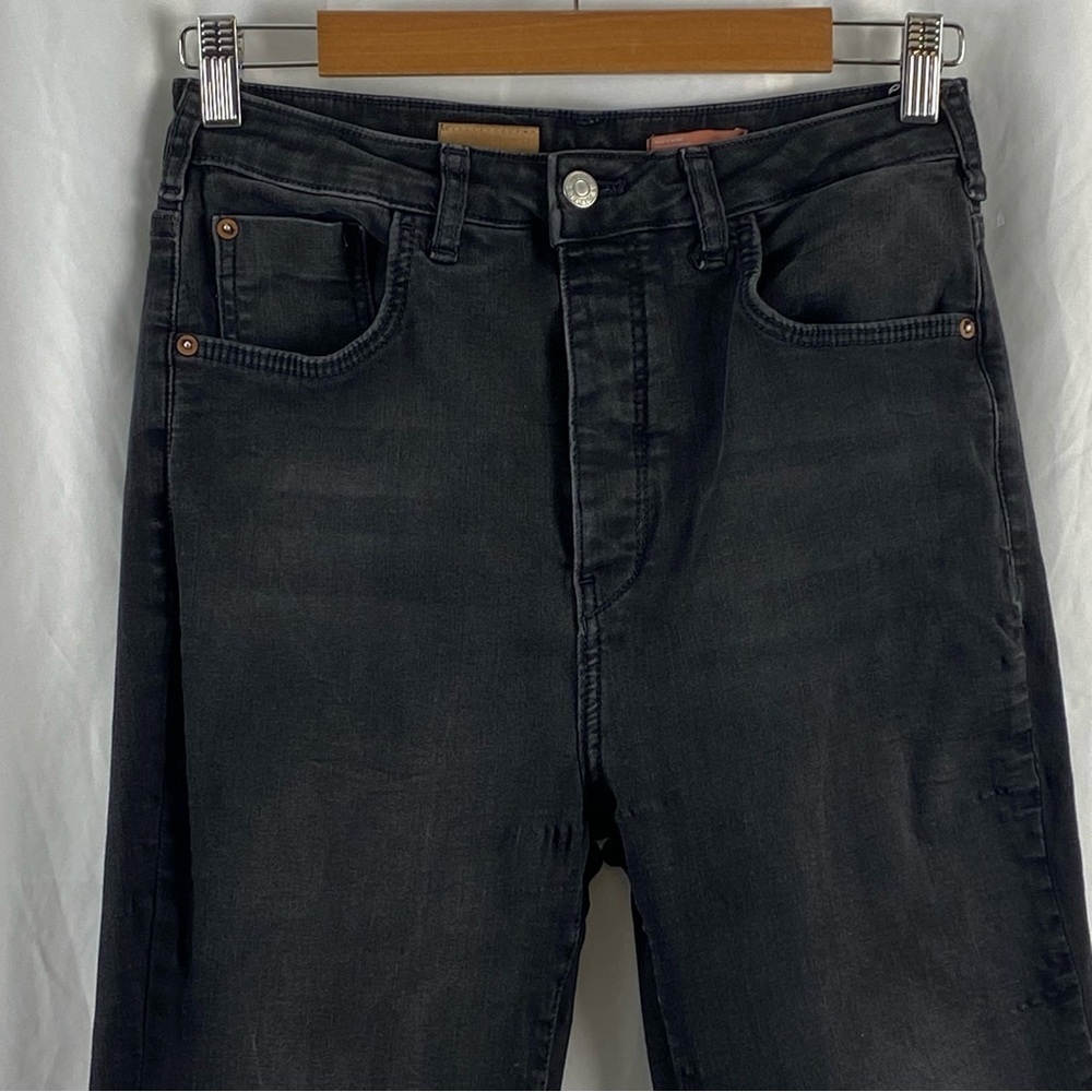 Pilcro Anthropologie The Icon Classic Black Flare Jeans Goth Boho Size 30 - Picture 7 of 16